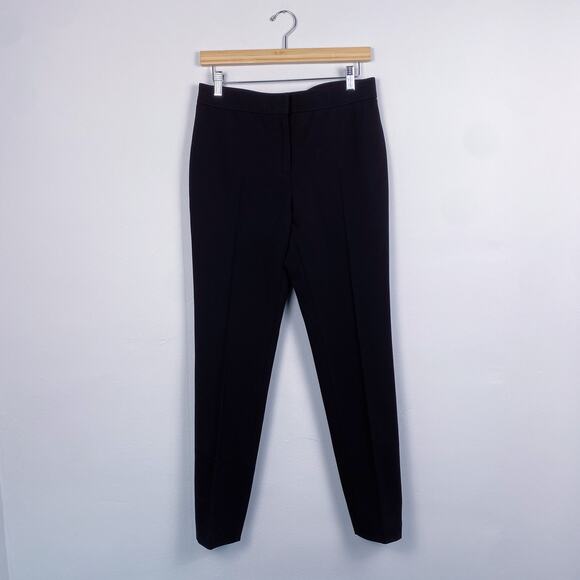 Akris Punto Sewn Front and Back Seam Viscose Trousers Black 8 - Picture 1 of 8